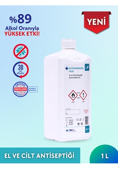 Acto Actodermanol Plus 1 Litre El Ve Cilt Antiseptiği %89 V/v Eta