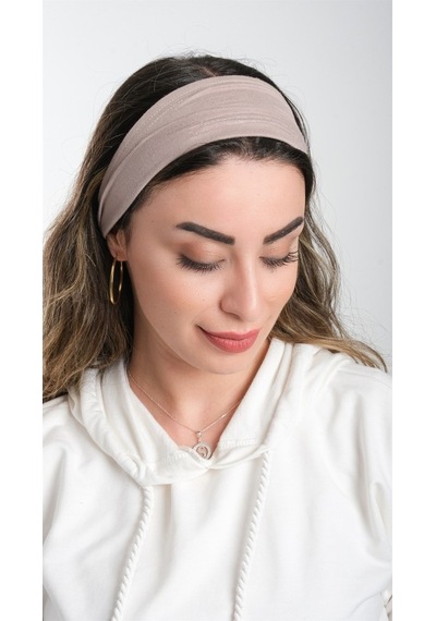 Hürrem Bone Vizon Pratik Hazır Geçmeli Tesettür Bone Viskon Kumaş Sade 3007_1 Vizon