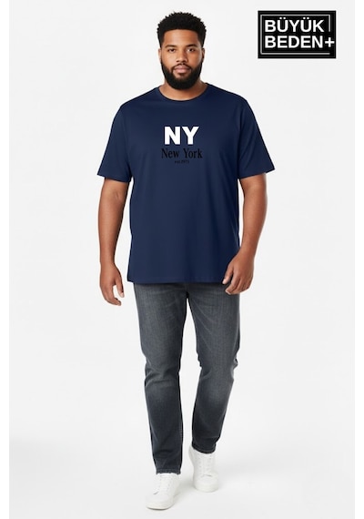 Superlife Erkek Büyük Beden Ny New York Baskılı 3xl-6xl Bisiklet Yaka Tshırt Spr26bts510-15 Lacivert Superlife Erkek Büyük Beden Ny New York Baskılı 3xl-6xl Bisiklet Yaka Tshırt Spr26bts510-15 Lacivert