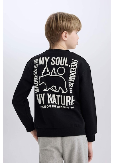 DeFacto Erkek Çocuk Bisiklet Yaka Sırt Baskılı İçi Yumuşak Tüylü Sweatshirt D6227A824CWBK81 DeFacto Erkek Çocuk Bisiklet Yaka Sırt Baskılı İçi Yumuşak Tüylü Sweatshirt D6227A824CWBK81