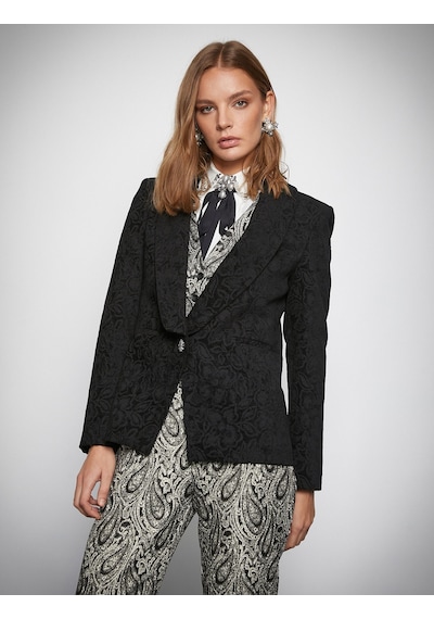 Koton Melis Ağazat X Koton - Jakarlı Cep Detaylı Blazer Ceket Siyah 3wak50120ek 3WAK50120EK999 Siyah Koton Melis Ağazat X Koton - Jakarlı Cep Detaylı Blazer Ceket Siyah 3wak50120ek 3WAK50120EK999 Siyah