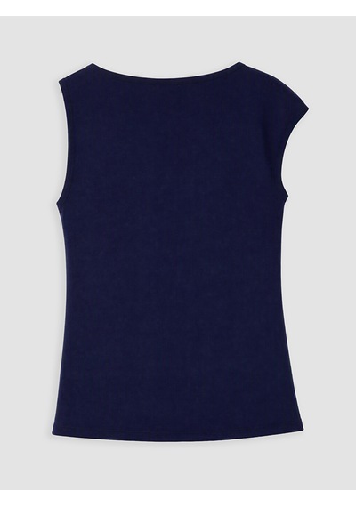 Lcw Comfort Lacivert Kayık Yaka Metal Aplikeli Bluz