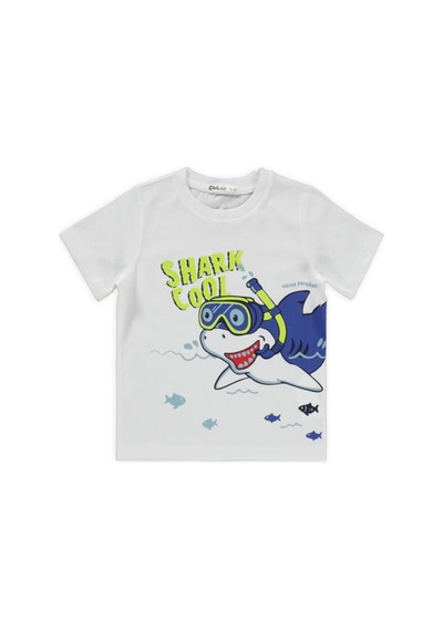 Civil Boys Shark Cool Baskılı 2-5 Yaş Pijama Takımı Beyaz