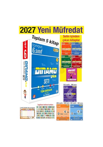 6. Sınıf 2027 Dinamo Tüm Dersler Konu Anlatımlı Paragrafon Soru Bankası Seti Maarif Model 8 Kitap