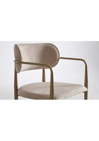 Elegance Kolçaklı Metal Mutfak Sandalyesi Bej