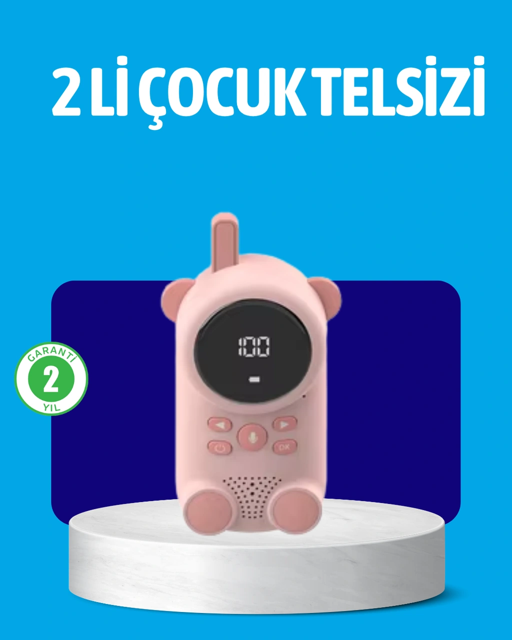 Usb Şarjlı Çocuk Telsizi Renkli Ekran, Vox Modu, Kompakt Tasarım