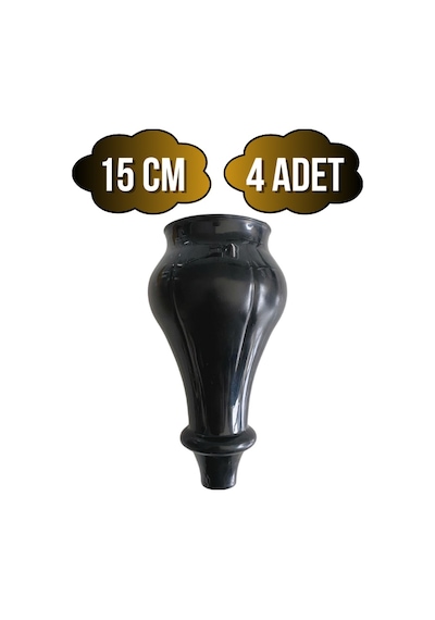 Tombul Siyah 15cm Plastik Ayak Mobilya Masa Ve Dolap Ayağı Siyah 15cm 4 Adet Siyah