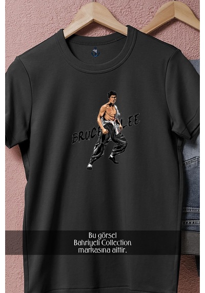 Oversize Bruce Lee, Celebrities Tasarımlı Unisex T-shirt Siyah
