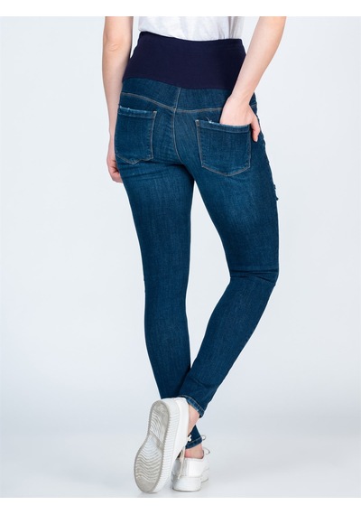 Busa Hamile Beli Ayarlı Yüksek Bel Skinny Kot Pantolon Mavi-mavi