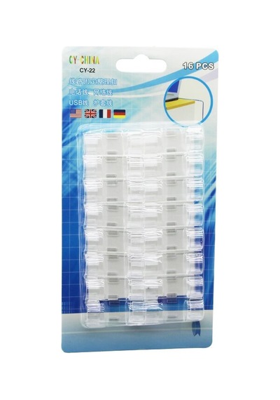 İbico İ10-013 Cy-22 Yapışkanlı Kablo Tutucu Klips - Kalın Kablo, Şeffaf Kristal, 16 Adet- 20'li Paket Diğer