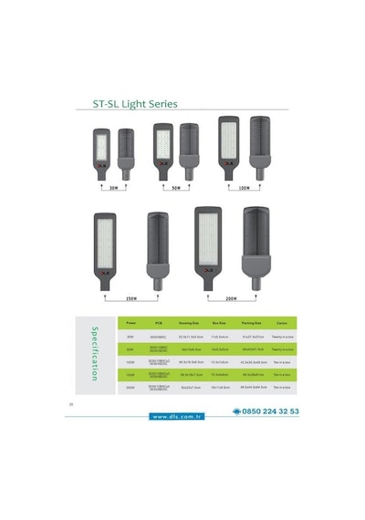 30w Led Yol Sokak Armatür Dls Park Bahçe Çevre Site Bina Dış Meka