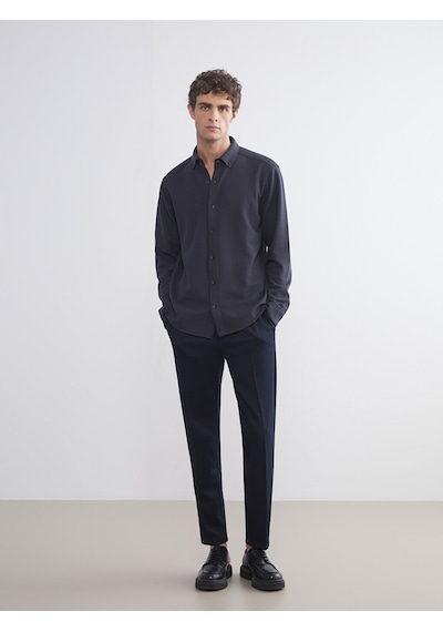Lcw Vision Antrasit Slim Fit Uzun Kollu Erkek Dokulu Gömlek