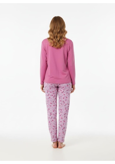 Pemilo Kadın 2000-17 Uzun Kol Likralı Pijama Takımı LİLA