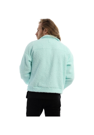 Polostate Erkek Kıvırçık Peluş Cıt Cıt Kapamalı Ceket Mint Mint Yeşili