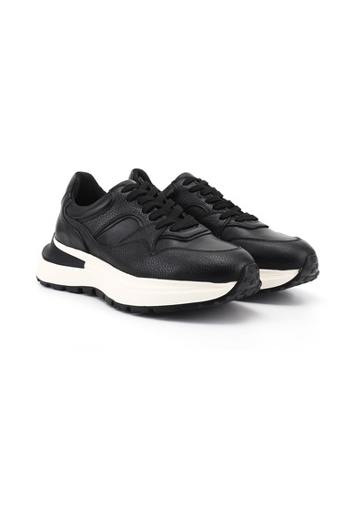 Gönderi(R) Gönderi R Erkek Siyah Bağcıklı Hakiki Deri Comfort Sneaker Ddma80338314