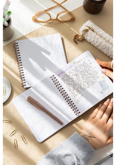 Ayrex 15x16 Spiralli Karton Kapak 2'li Noktalı Not Defter Seti - Puantiye Genel