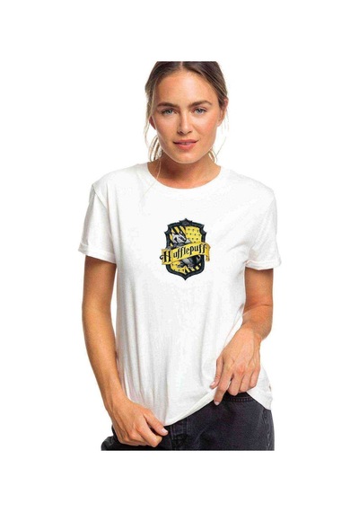 Hufflepuff Baskılı Beyaz Kadın Tshirt