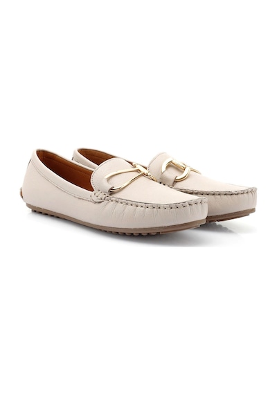 Gönderi(R) Gönderi R Bej Tokalı Rok Hakiki Deri Comfort Loafer Bej