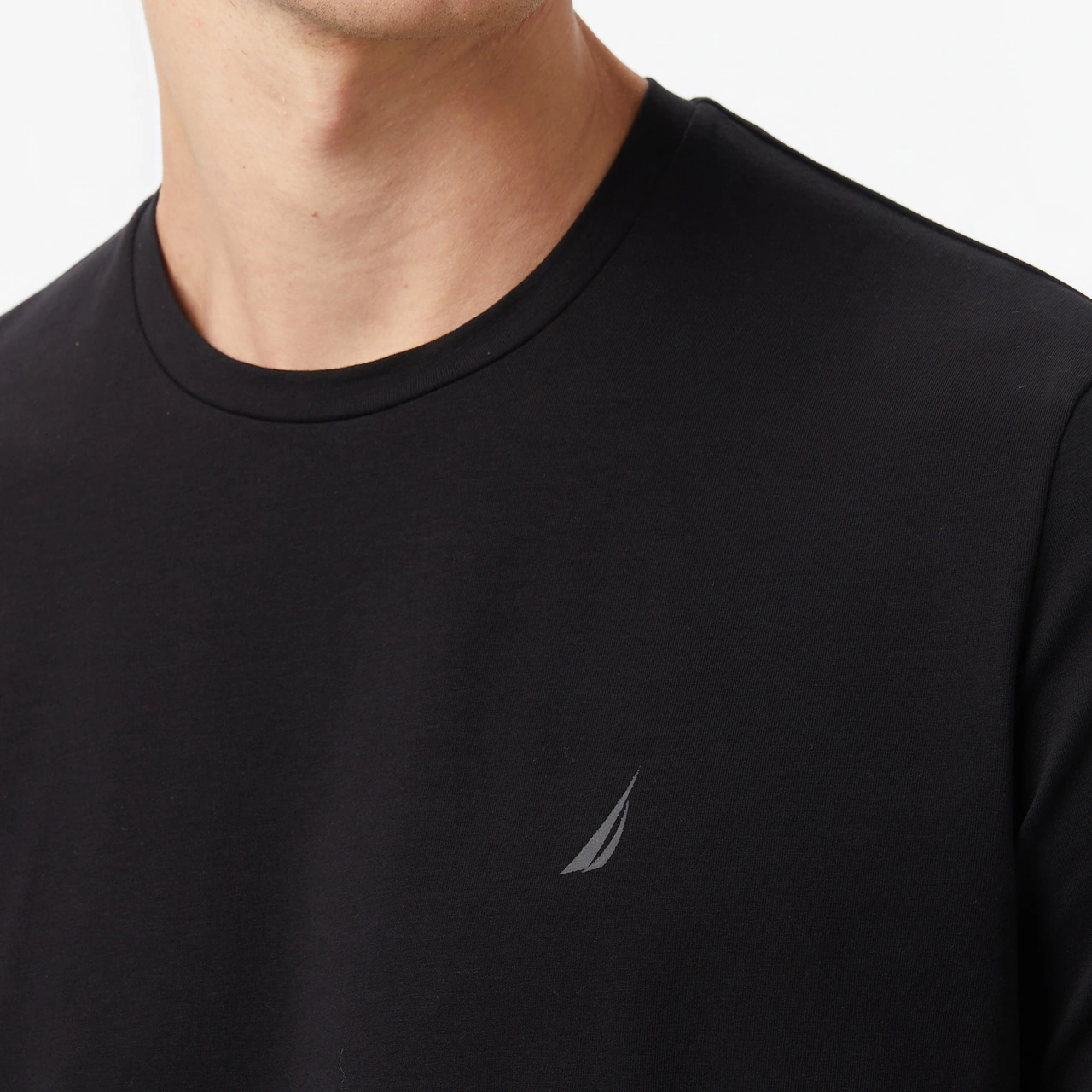 Nautica Erkek Siyah Classic Fit T-shirt Düz V55340t Siyah