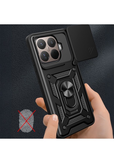 Xiaomi 15t Pro Kılıf Magnetik Standlı Kamera Korumalı Zore Sürgülü Vega Kapak Siyah