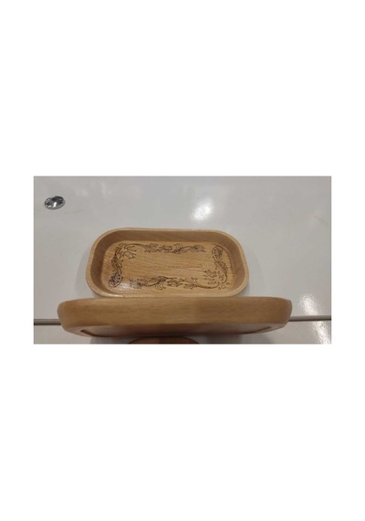 Ahsap Desenli Cerez Servis Tabak 11x20 Cm