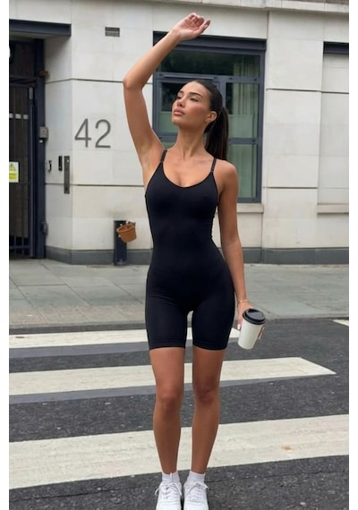 Fit Women Kadın Siyah Casual Esnek Body