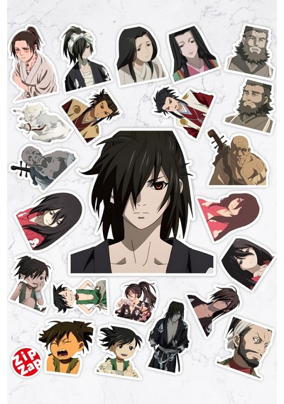 Dororo Anime Telefon Laptop Bullet Journal Yapışkanlı Folyo Sticker Paketi 23 Adet Çok Renkli