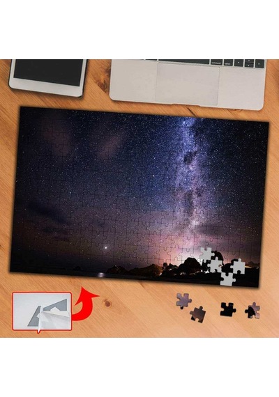 Gece Gökyüzü, Mor Işık, Kamp 240 Parça Puzzle Yapboz Tablo-a003