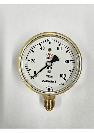 Pakkens Çap 63 Alttan 100 Mbar Diyaframlı Manometre