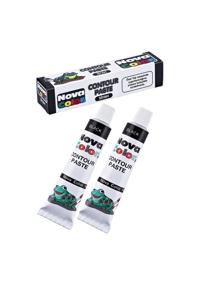 Siyah Kontür Boyası 25 Ml 2 Adet Cam Vitray Boyası Kontur Siyah Vitray Çalışması Genel