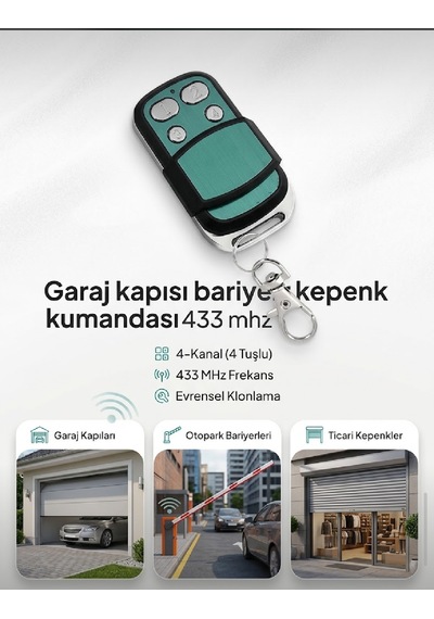 Bariyer Kepenk Garaj Kumandası 433 Mhz Kumanda