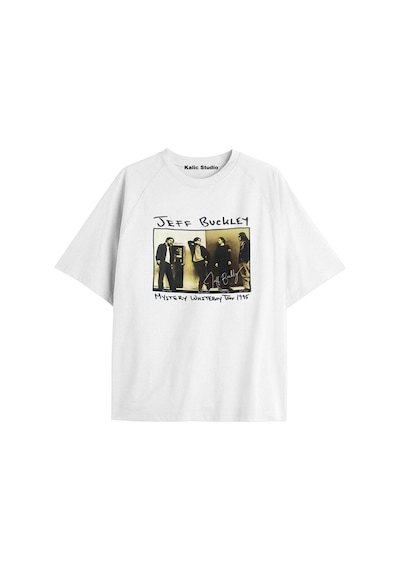 Kalic Studio Jeff Buckley Oversize Unisex T-shirt Beyaz