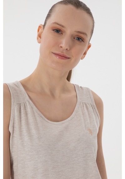 U.s. Polo Assn. Kadın Bej Pijama Takım 50312914-vr011 Bej