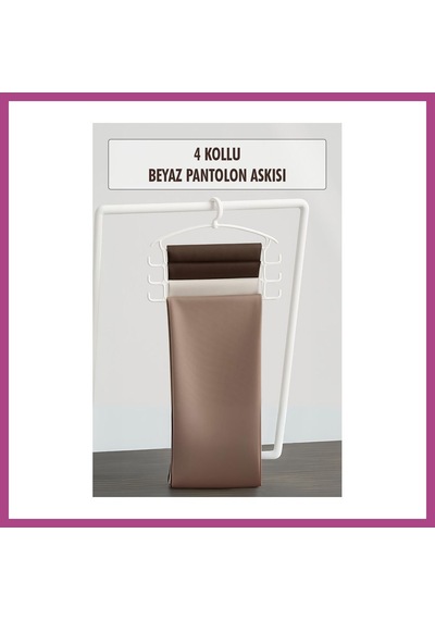 Gees Global Beyaz Pantolon Askısı & Dolap Düzenleyici Askı Gbzs
