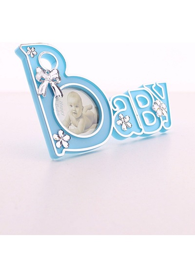 2 Adet Baby Yazılı Sevimli Mini Resim Çerçevesi Mavi