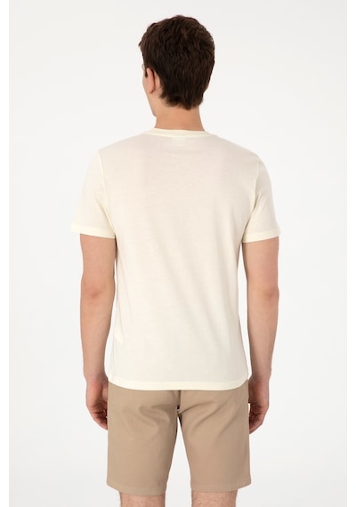 U.S. Polo Assn. Erkek Regular Fit Bisiklet Yaka Krem Tişört 50306913-VR071 U.S. Polo Assn. Erkek Regular Fit Bisiklet Yaka Krem Tişört 50306913-VR071
