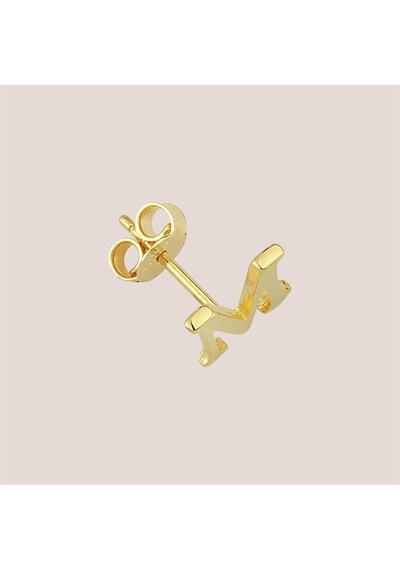 Goldkupe 14 Ayar Altın M Harf Küpe 0,57 Gr-1371