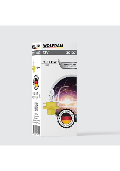 Wolfram 12 Volt 1.5 Watt Sarı Duylu Gösterge Ve Panel Ampulü Mfx6 Duy Tipi - 10 Adet