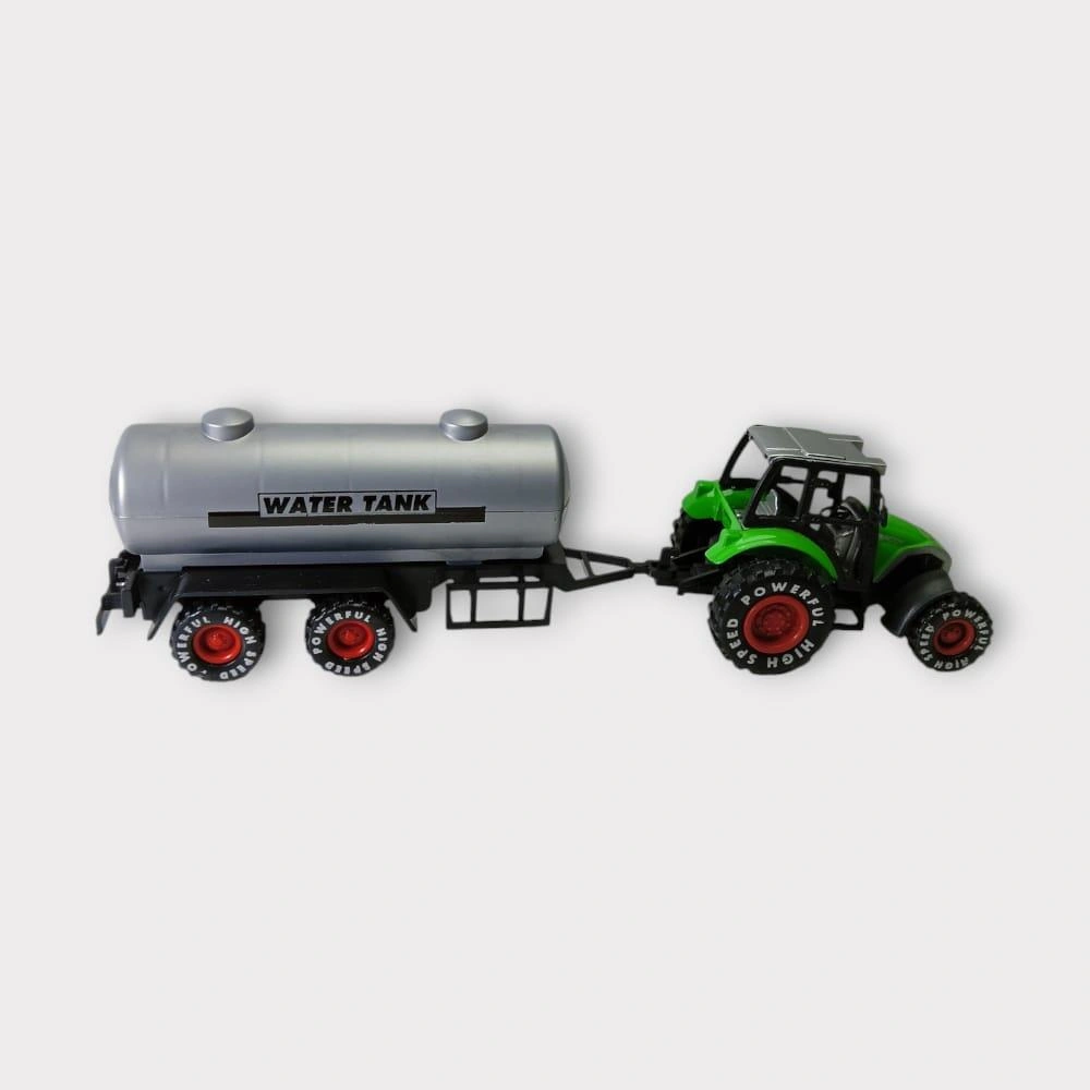 Çek Bırak Römorklu Traktör 25cm - Yeşil Su Tankı Yeşil