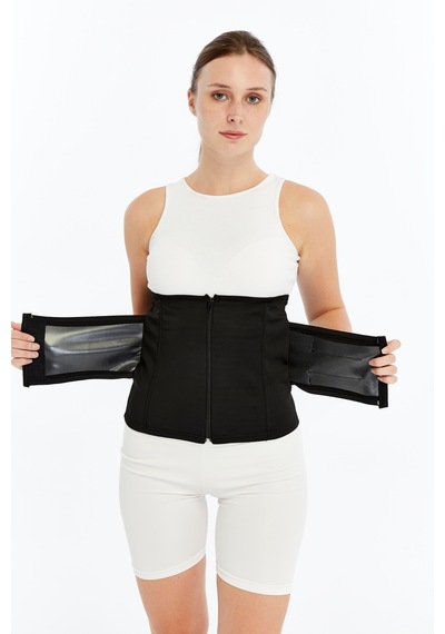 Fitform Giyim Sauna Etkili Sıkılaştırıcı Ve Toparlayıcı Unisex Termal Bel Korse Keme Black Siyah Renk