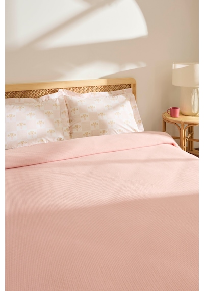 Kaşmir Home Runa %100 Pamuk Çift Kişilik Pike Takımı Rose Rose