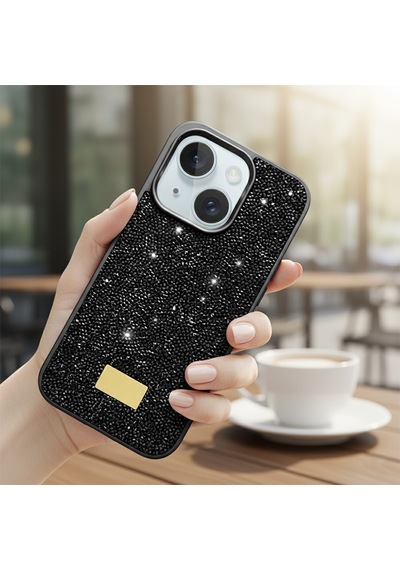 Microsonic Apple iPhone Uyumlu 15 Kılıf Cosmic Shine Siyah -