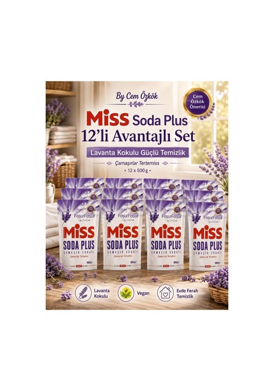 By Cem Özkök Soda Plus Çamaşır Sodası 500 Gr Lavanta Kokulu 12'li Avantajlı Set