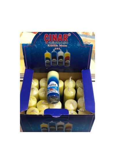 Çınar Kütük Mum Sarı Mavi