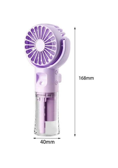 4 Kademeli Spreyli Şarjlı El Fanı Boyuna Asılabilir Usb Şarjlı Taşınabilir Mini Fan F4