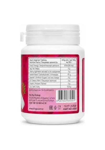 Tringle Çilek Aromalı Draje Sakız 60 G Şekersiz Tatlandırıcılı Çilek Aromalı Pratik Draje Sakız Günlük Kullanıma Uygun
