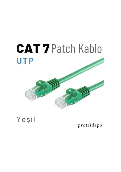 Irenis CAT7 Kablo Ethernet Network İnternet Lan Ağ Kablosu 2 M-Yeşil