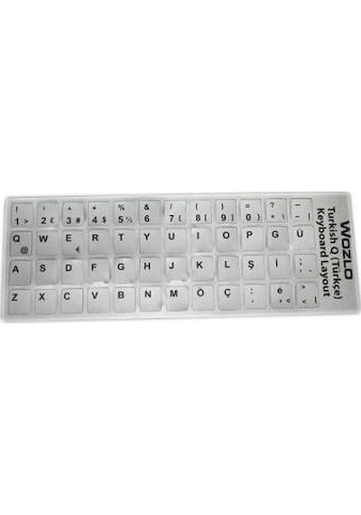 Türkçe Gümüş Q - F Klavye Etiketi - Laptop PC Keyboard Sticker