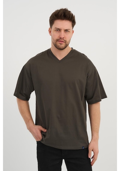 Alexander Gardi Alexandergardı V Yaka Oversize T-shirt E24-742a Haki