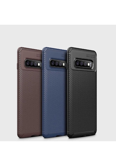 Samsung Galaxy Uyumlu S10 Kılıf Karbon Silikon Case